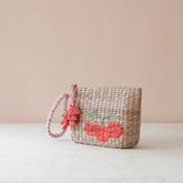 Handbags - Mini Woven Pouch with Wristlet and Embroidered Tomato – Artisan Wristlet | LIKHÂ - LIKHÂ