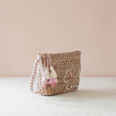 Handbags - Mini Woven Pouch with Wristlet and Embroidered Westie – Artisan Pouch | LIKHÂ - LIKHÂ