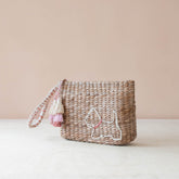 Handbags - Mini Woven Pouch with Wristlet and Embroidered Westie – Artisan Pouch | LIKHÂ - LIKHÂ