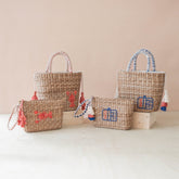 Handbags - Mini Woven Tote Bag with Embroidered Lobster – Handwoven Tote | LIKHÂ - LIKHÂ