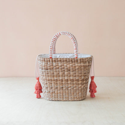 Handbags - Mini Woven Tote Bag with Embroidered Lobster – Handwoven Tote | LIKHÂ - LIKHÂ