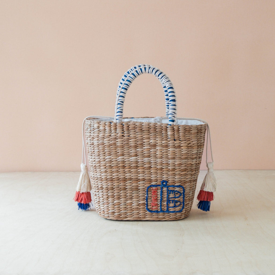Handbags - Mini Woven Tote Bag with Embroidered Sardine Can – Artisan Tote | LIKHÂ - LIKHÂ