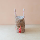 Handbags - Mini Woven Tote Bag with Embroidered Tomato – Everyday Woven Tote | LIKHÂ - LIKHÂ