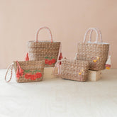 Handbags - Mini Woven Tote Bag with Embroidered Tomato – Everyday Woven Tote | LIKHÂ - LIKHÂ