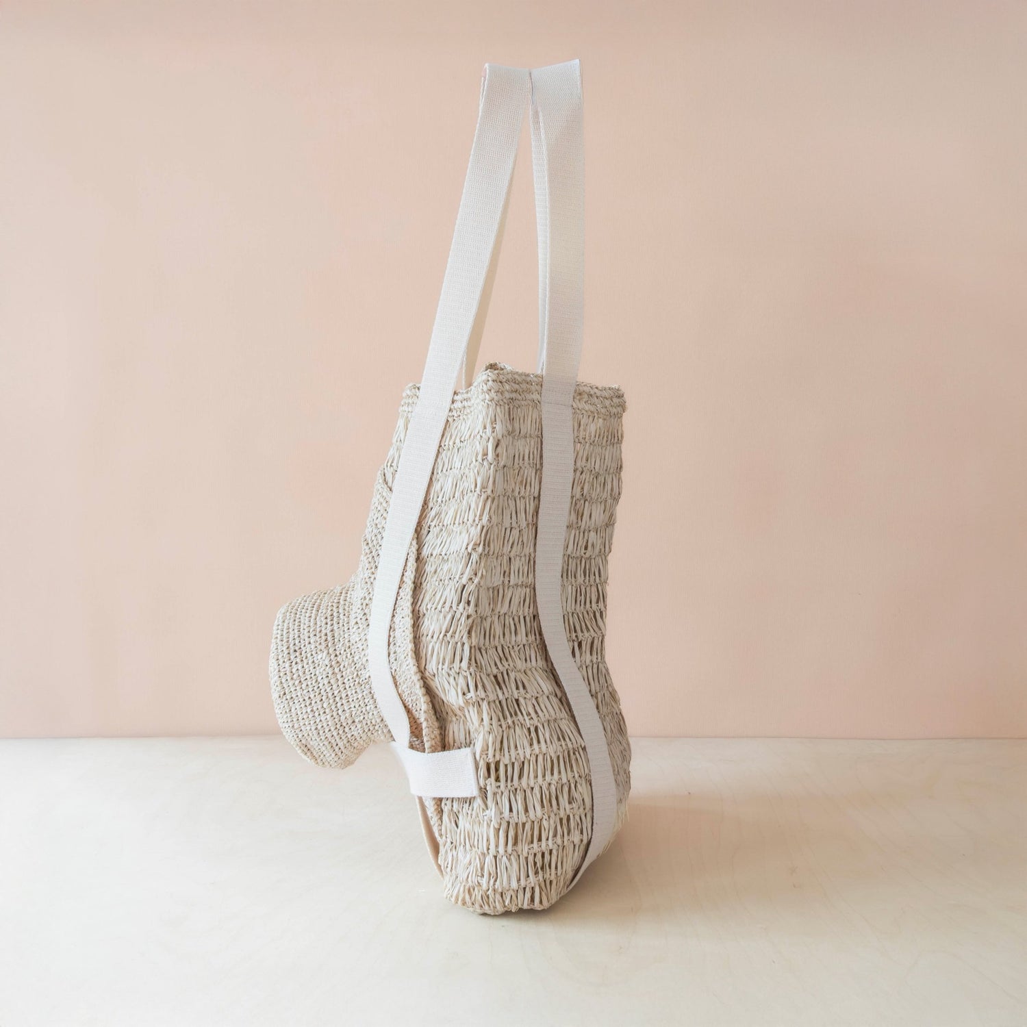 Handbags - Raffia Beach Tote with Sun Hat – Handwoven Summer Tote Set | LIKHÂ - LIKHÂ