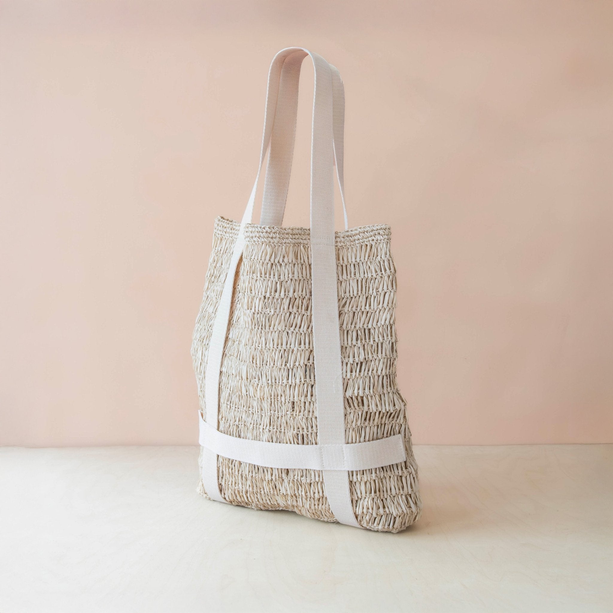Handbags - Raffia Beach Tote with Sun Hat – Handwoven Summer Tote Set | LIKHÂ - LIKHÂ