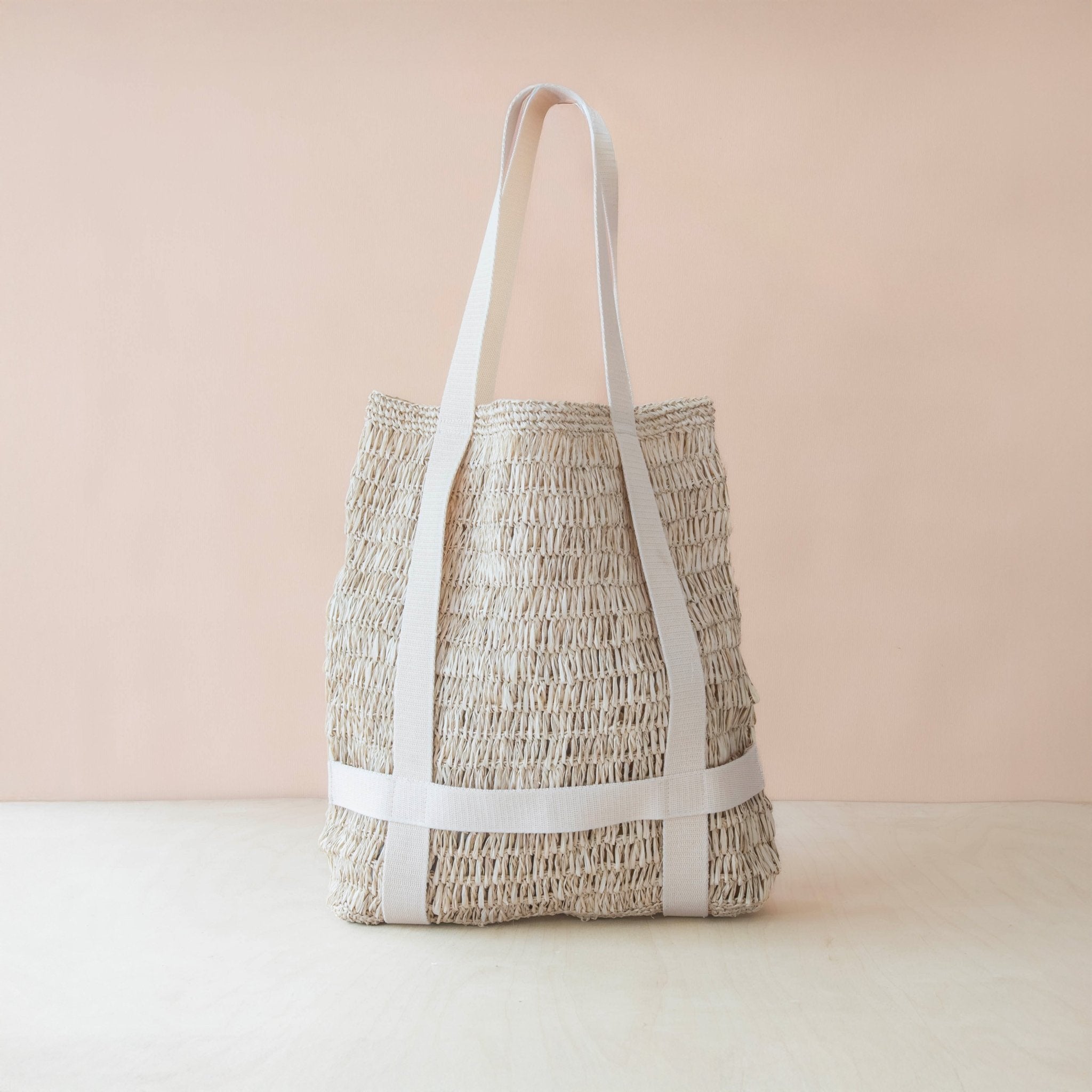 Handbags - Raffia Beach Tote with Sun Hat – Handwoven Summer Tote Set | LIKHÂ - LIKHÂ