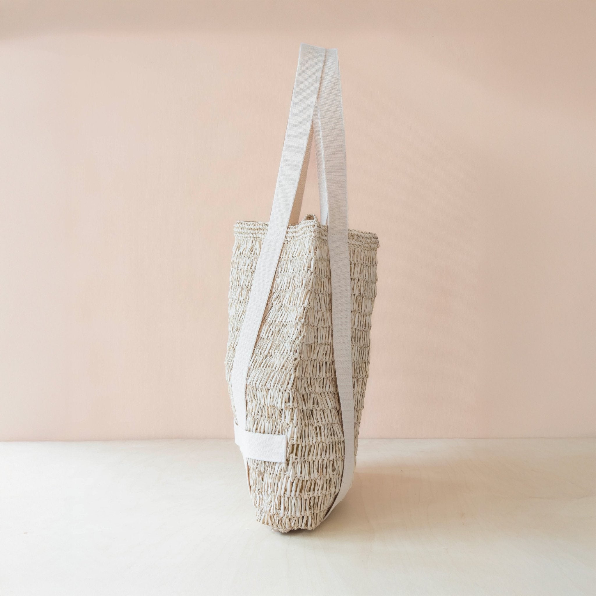 Handbags - Raffia Beach Tote with Sun Hat – Handwoven Summer Tote Set | LIKHÂ - LIKHÂ