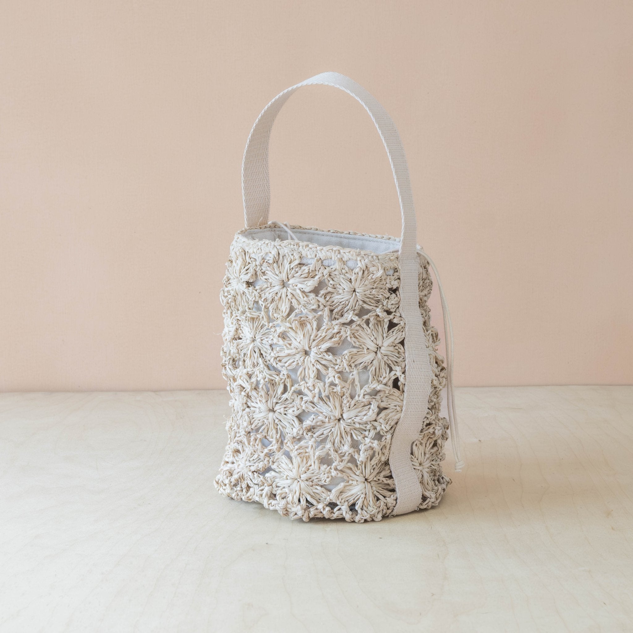 Handbags - Raffia Flower Weave Bucket Bag – Crossbody Handbag | LIKHÂ - LIKHÂ
