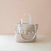 Handbags - Raffia Flower Weave Tapered Tote – Handmade Market Bag | LIKHÂ - LIKHÂ