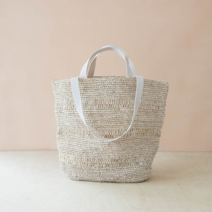 Handbags - Raffia Poste Weave Stripes Tapered Tote – Casual Tote | LIKHÂ - LIKHÂ