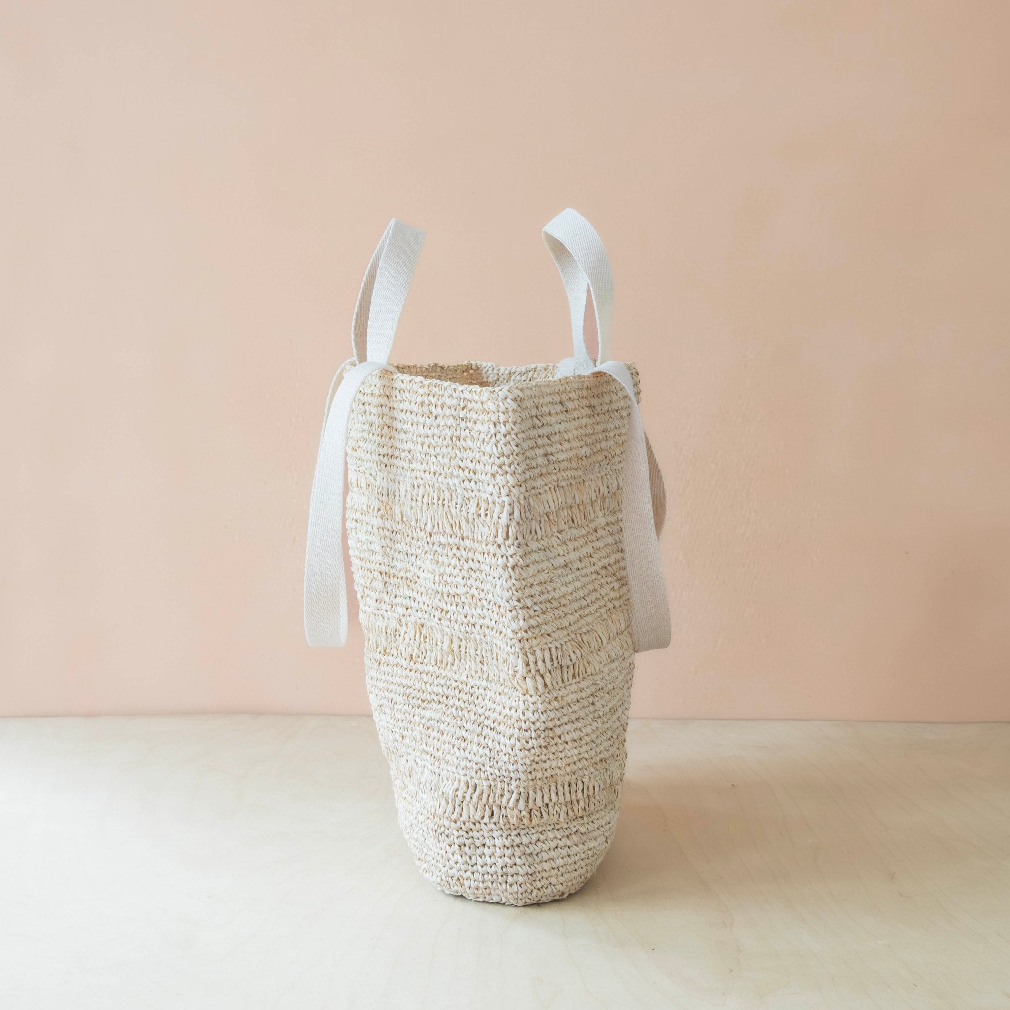 Handbags - Raffia Poste Weave Stripes Tapered Tote – Casual Tote | LIKHÂ - LIKHÂ