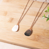 Jewelry, necklace - Black Mother of Pearl Trapezoid Necklace with Rose Gold Chain - Unique Jewelry | LIKHA - LIKHÂ