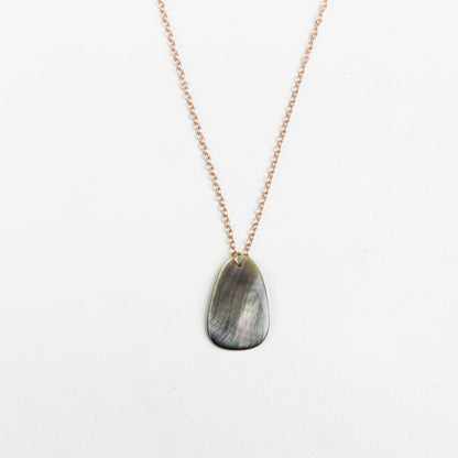 Jewelry, necklace - Black Mother of Pearl Trapezoid Necklace with Rose Gold Chain - Unique Jewelry | LIKHA - LIKHÂ