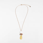 Jewelry, necklace - Tri - color Mother of Pearl Round, Oval, and Raindrop Necklace with Rose Gold Chain - Statement Jewelry | LIKHA - LIKHÂ