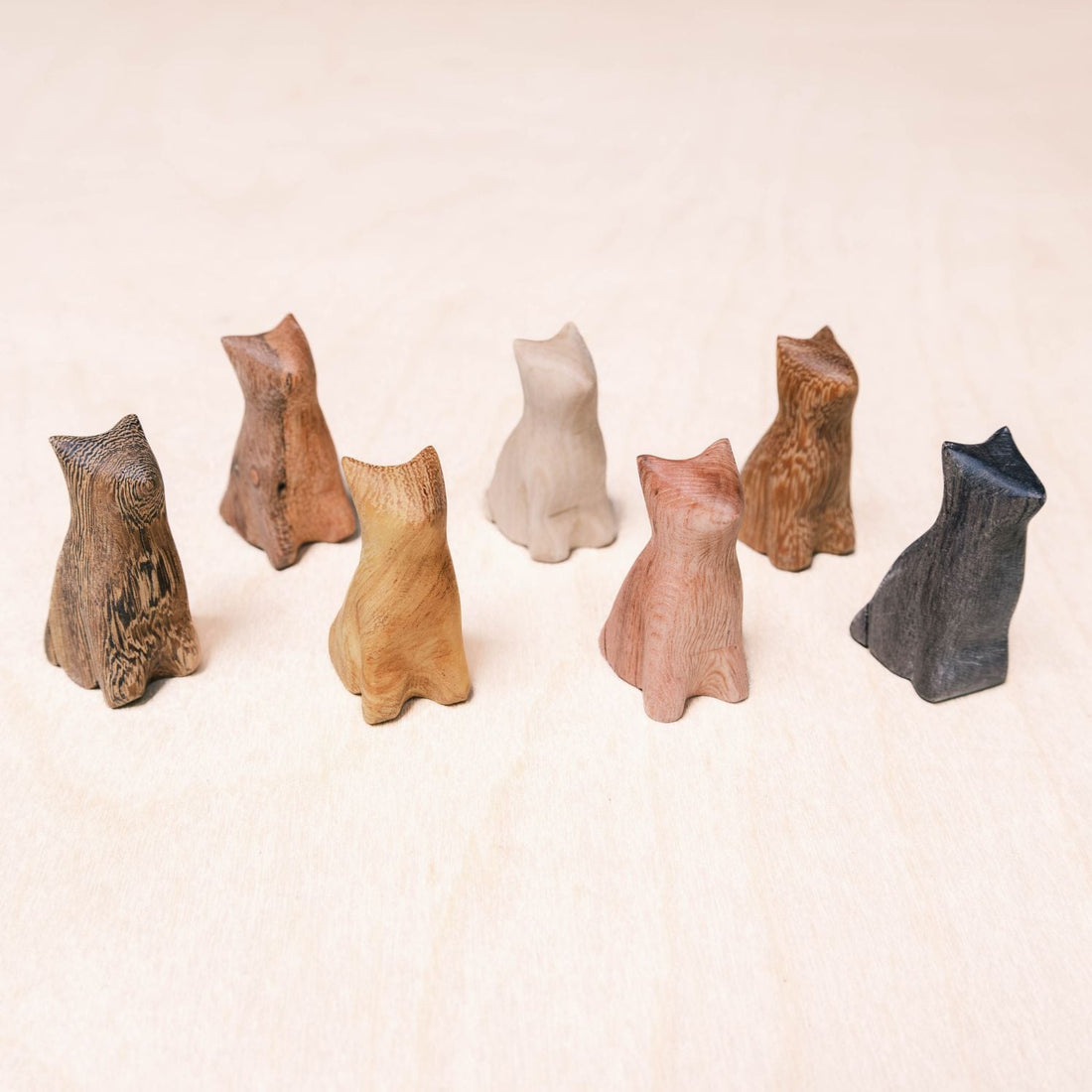 - Mini Wooden Cat Figurines - Unique Assorted Wood | LIKHÂ - LIKHÂ