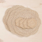 Placemats - Natural Scallop Placemats, set of 4 – Woven Abaca Placemats | LIKHÂ - LIKHÂ