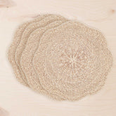 Placemats - Natural Scallop Placemats, set of 4 – Woven Abaca Placemats | LIKHÂ - LIKHÂ