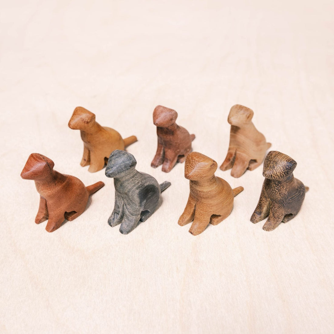  - Small Wood Dog Figurines - Handcrafted Animal Accent | LIKHÂ - LIKHÂ