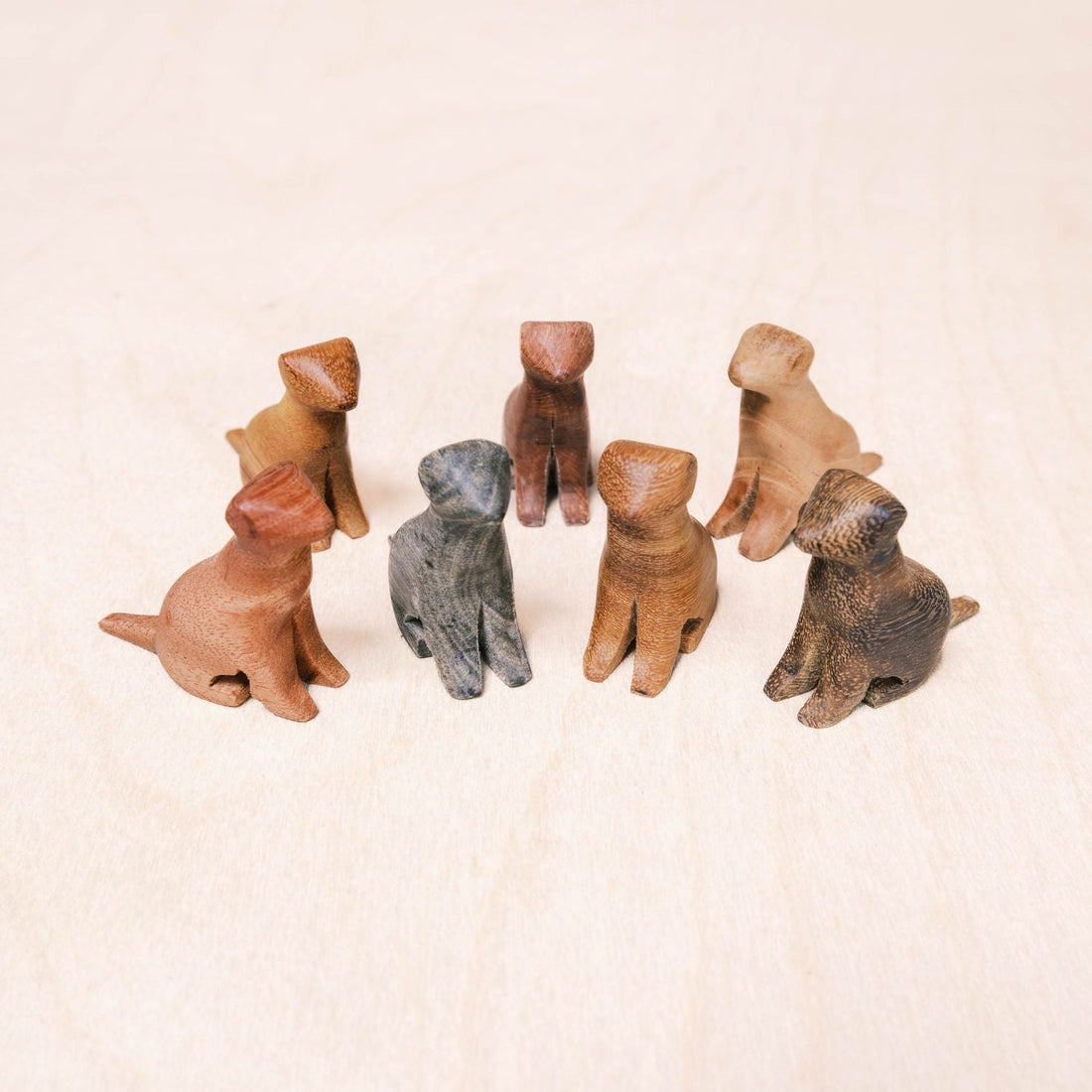  - Small Wood Dog Figurines - Handcrafted Animal Accent | LIKHÂ - LIKHÂ