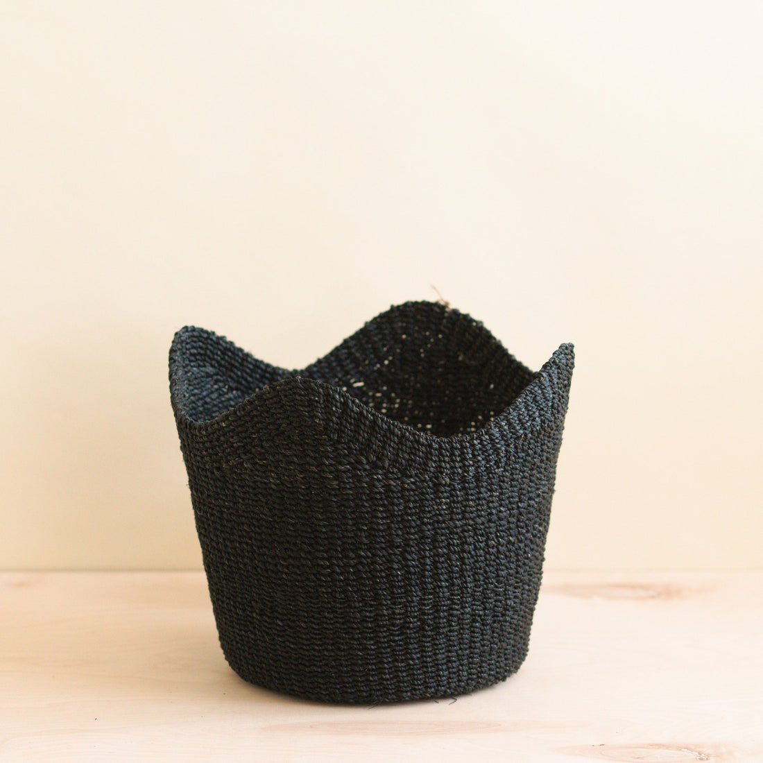 Baskets - Black Scallop Basket - Handwoven Basket | LIKHÂ - LIKHÂ