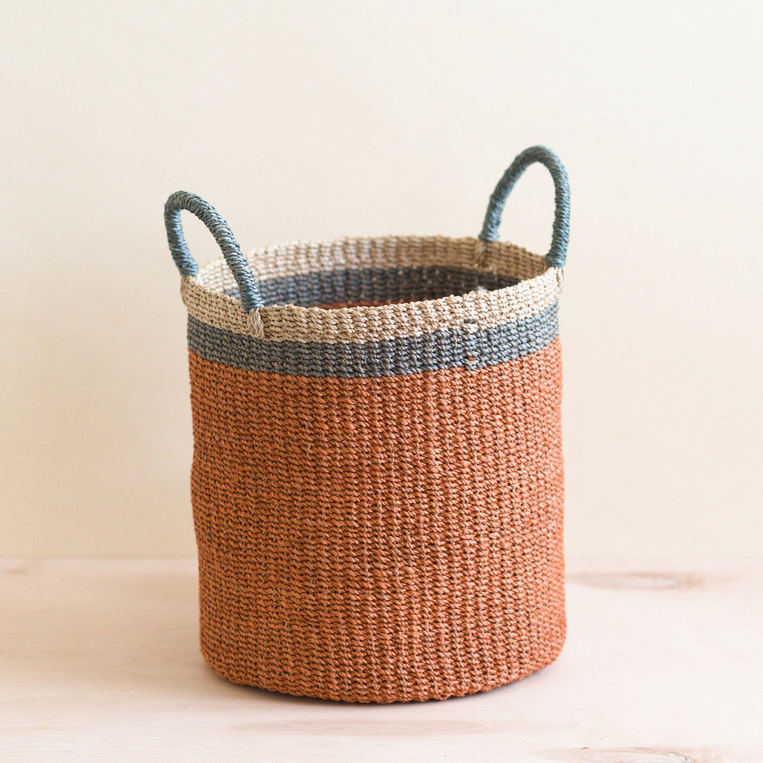 Baskets - Coral Floor Basket with Handle - Floor Baskets | LIKHÂ - LIKHÂ