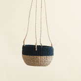 Baskets - Natural + Black Colorblock Hanging Planter - Hanging Basket | LIKHÂ - LIKHÂ