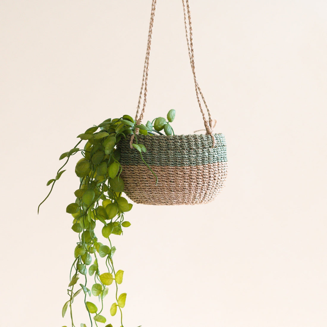 Baskets - Natural + Sage Hanging Planter - Hanging Bin | LIKHÂ - LIKHÂ