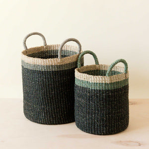 - Black Baskets with Handle, set of 2 - Floor Baskets | LIKHA - LIKHÂ