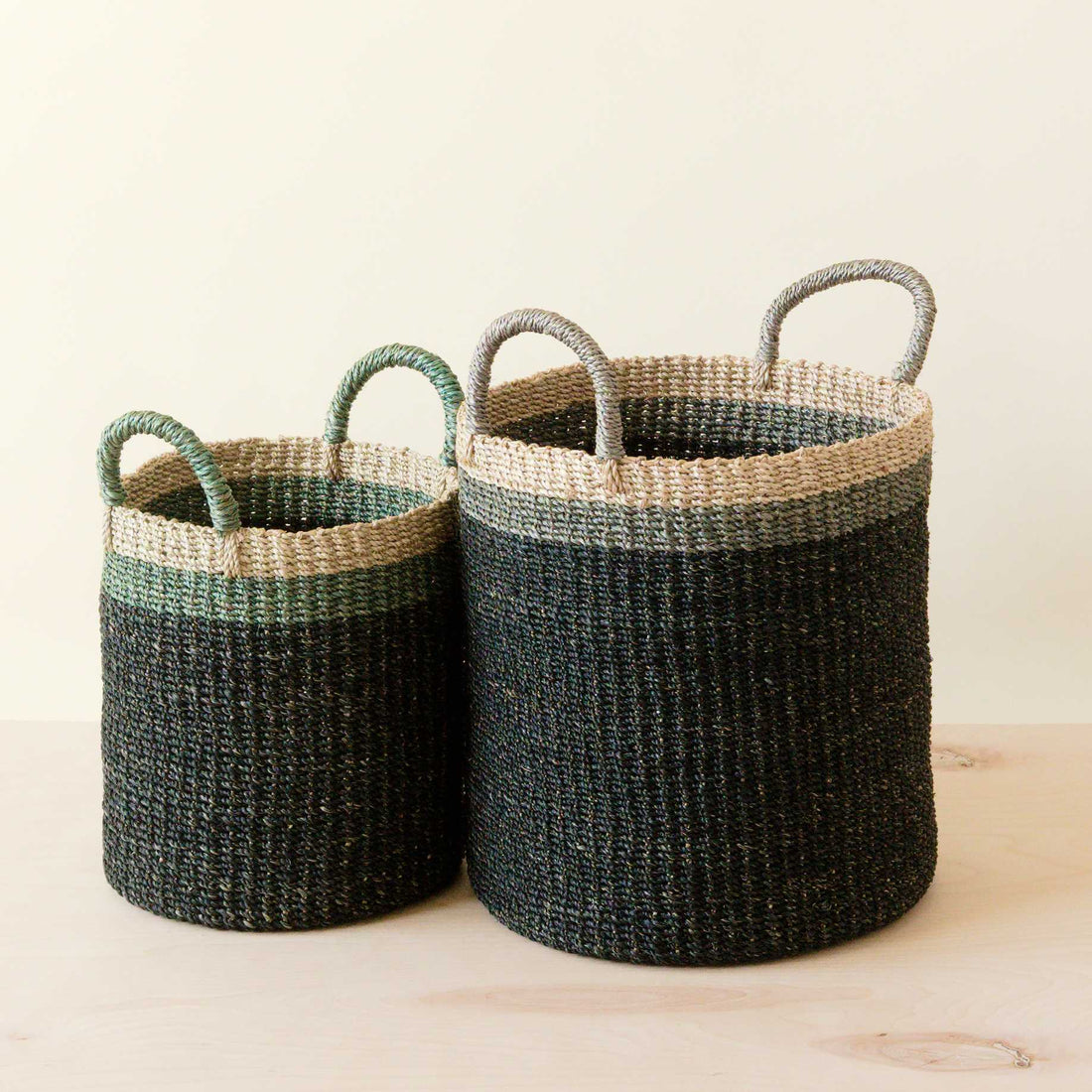 - Black Baskets with Handle, set of 2 - Floor Baskets | LIKHA - LIKHÂ