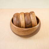 Bowls - Acacia Calabash Bowls, set of 1 large + 4 small bowls | LIKHÂ - LIKHÂ