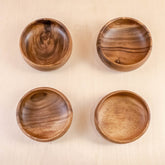 Bowls - Acacia Calabash Bowls, set of 1 large + 4 small bowls | LIKHÂ - LIKHÂ