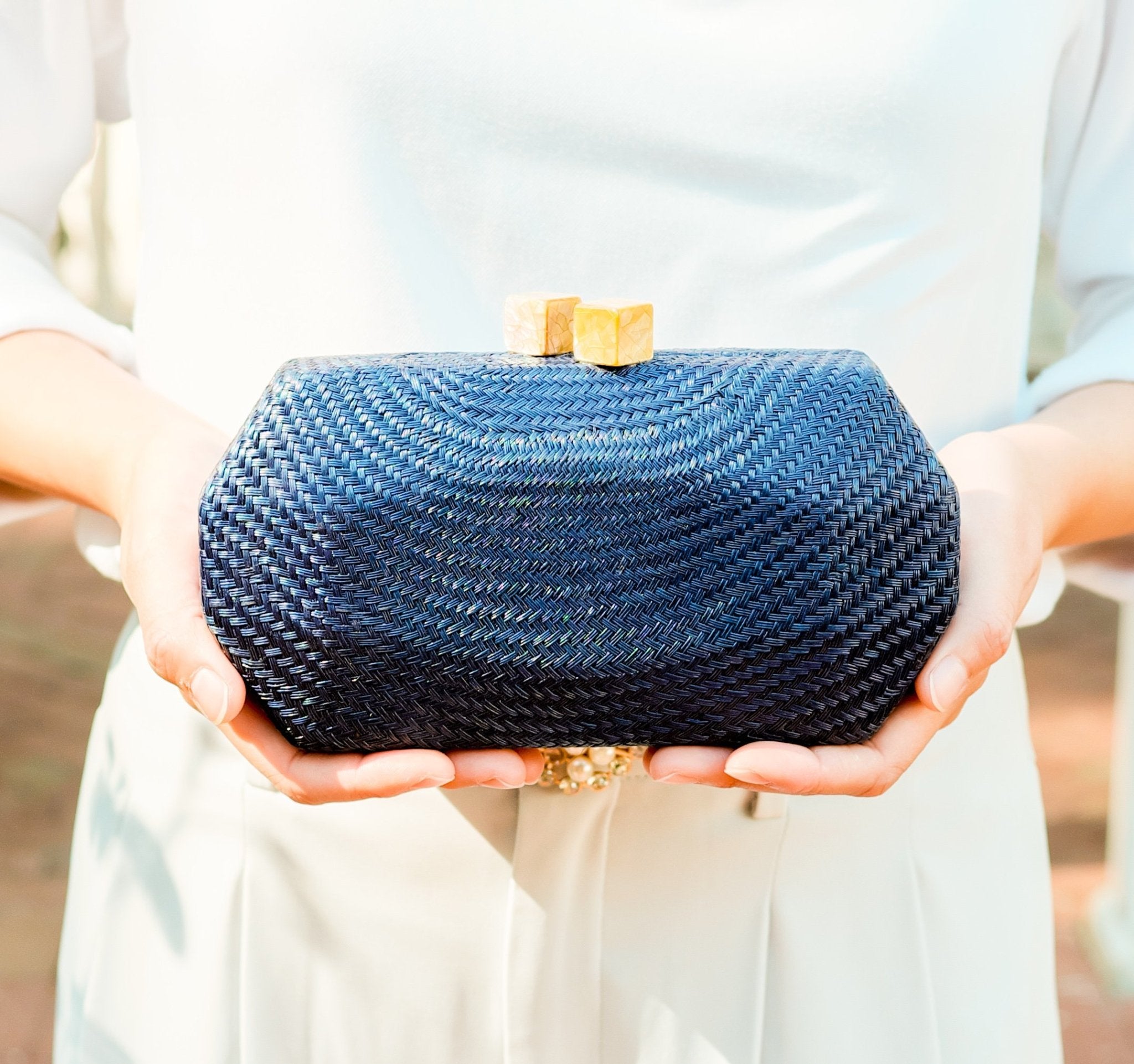 Navy Blue Clutch Handcrafted Clutches LIKHA LIKHA