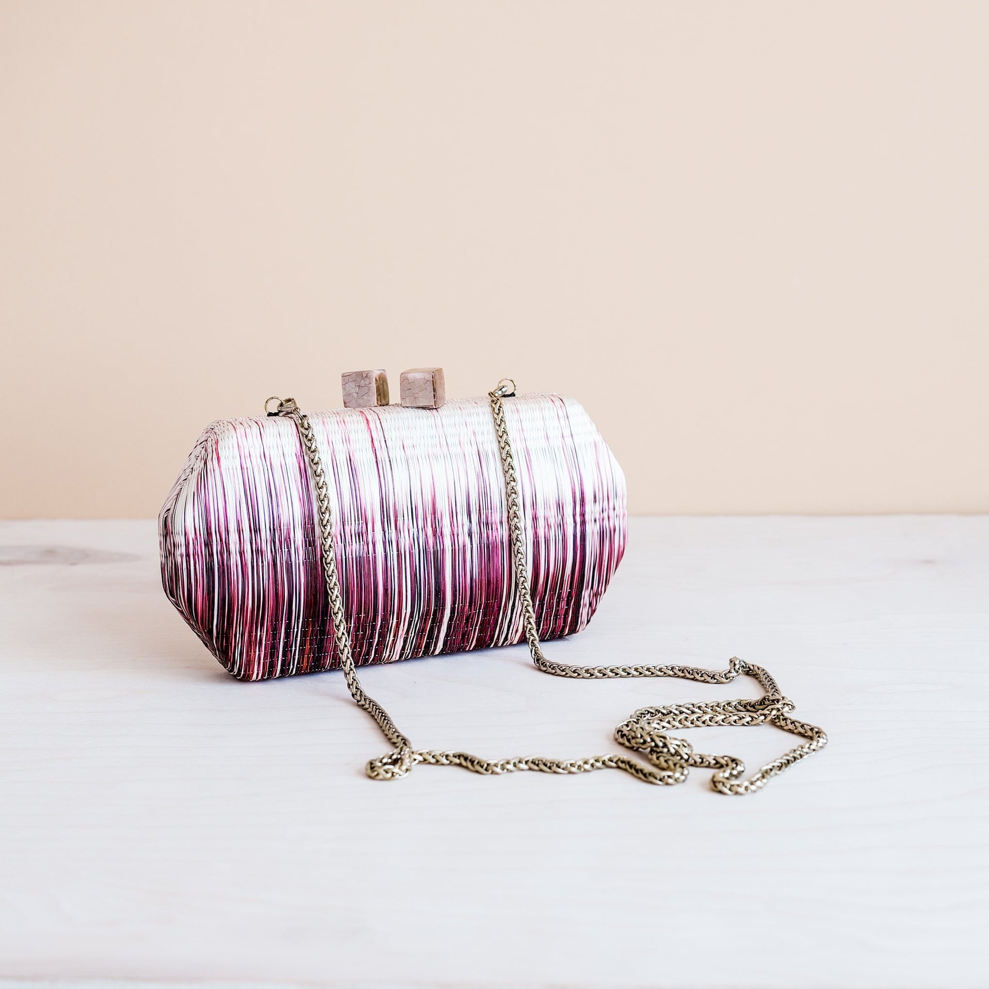 Wine Colored Clutch Woven Clutch Purse LIKHÂ