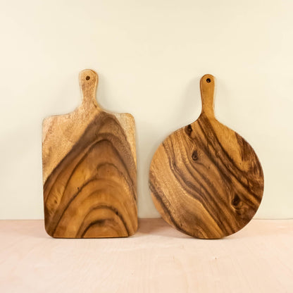 Cutting Board - Round Chopping Board with Handle - Acacia Wood | LIKHÂ - LIKHÂ