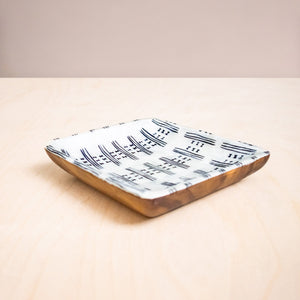 Decorative Plates - Capiz + Acacia Plate - African River, Square | LIKHÂ - LIKHÂ