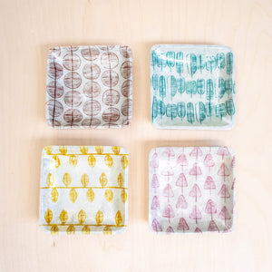 Decorative Plates - Capiz + Acacia Plate - Nordic Assorted Trees, Square | LIKHÂ - LIKHÂ