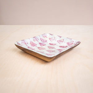 Decorative Plates - Capiz + Acacia Plate - Nordic Pine Trees, Square | LIKHÂ - LIKHÂ