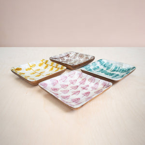 Decorative Plates - Capiz + Acacia Plate - Nordic Vines, Square | LIKHÂ - LIKHÂ