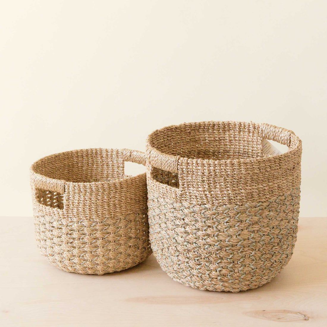 - Grey + Natural Round Bottom Baskets, set of 2 - Woven Baskets | LIKHA - LIKHÂ