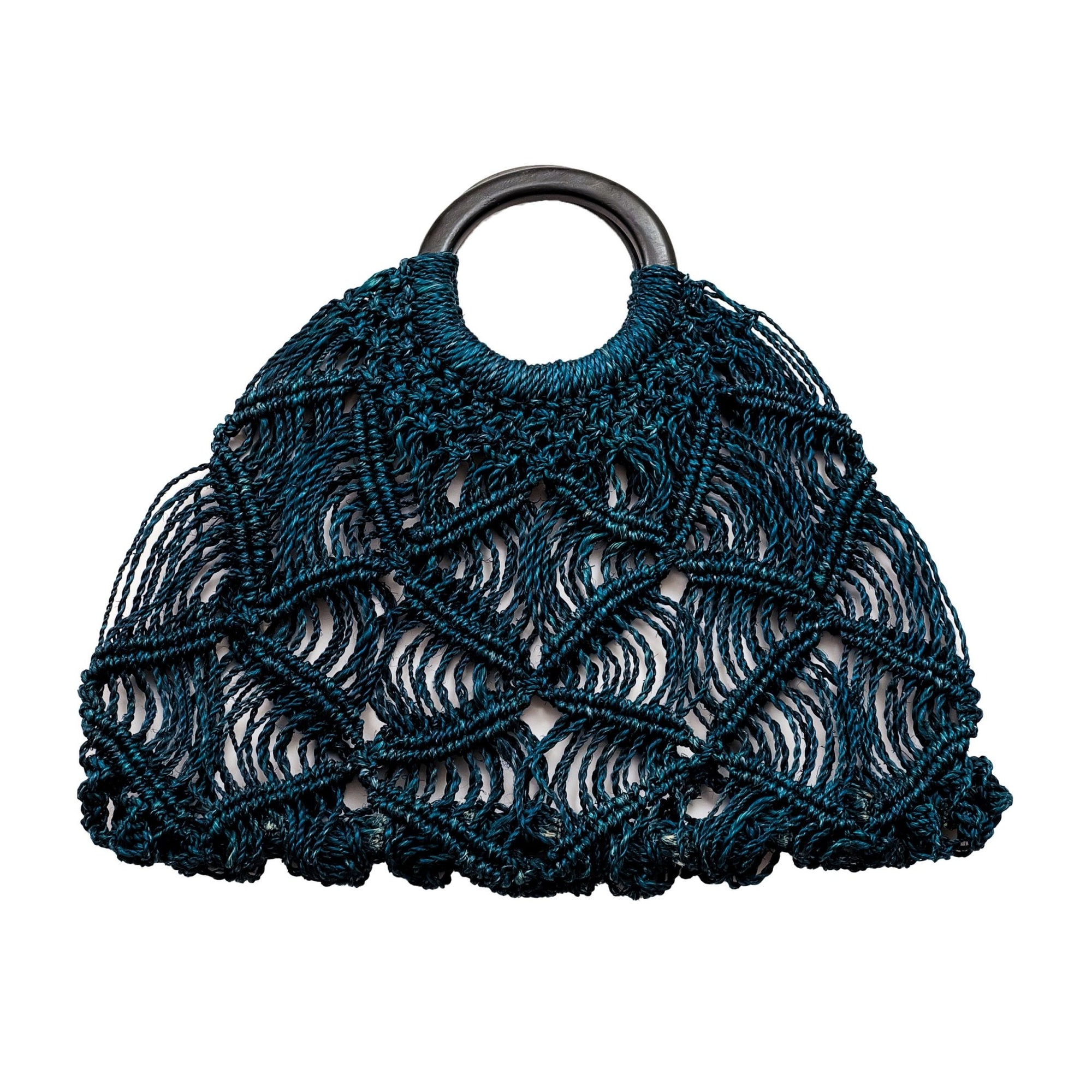 Handbags - Macramé Handbag, Blue | LIKHÂ - LIKHÂ