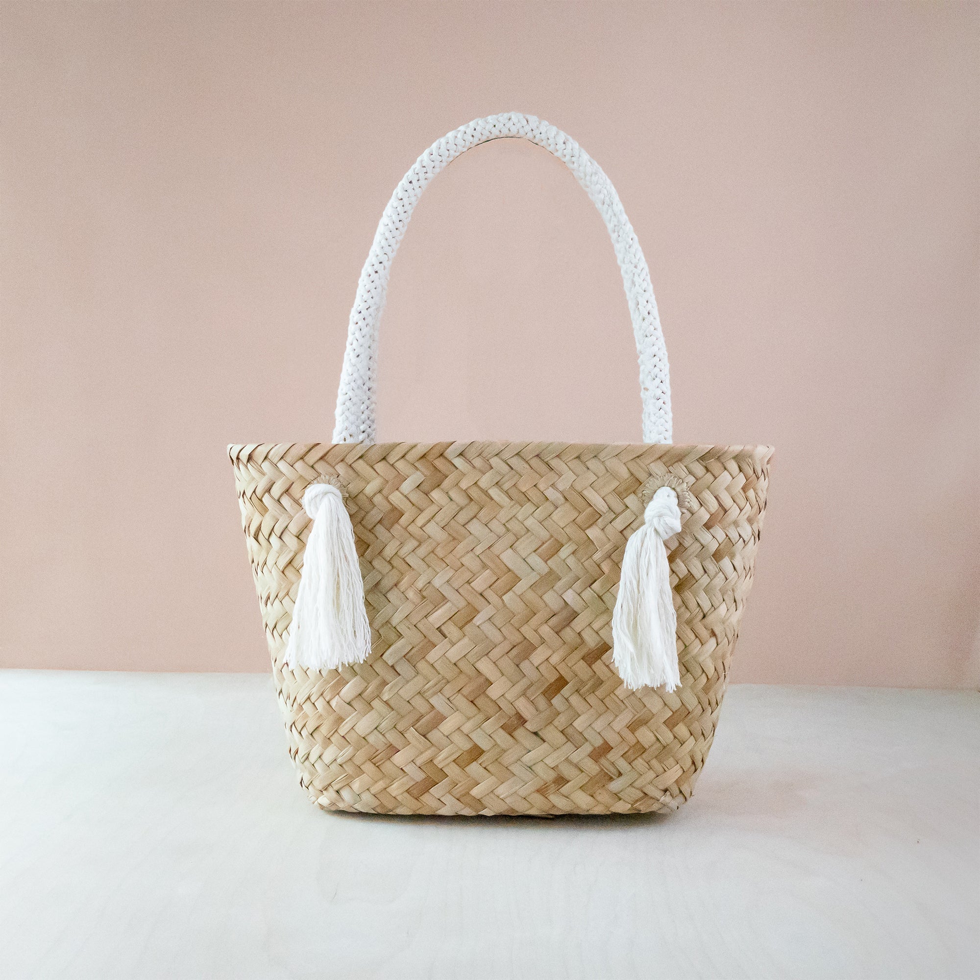 Oat Small Classic Market Tote with Braided Handles - Straw Tote Bags | Likha