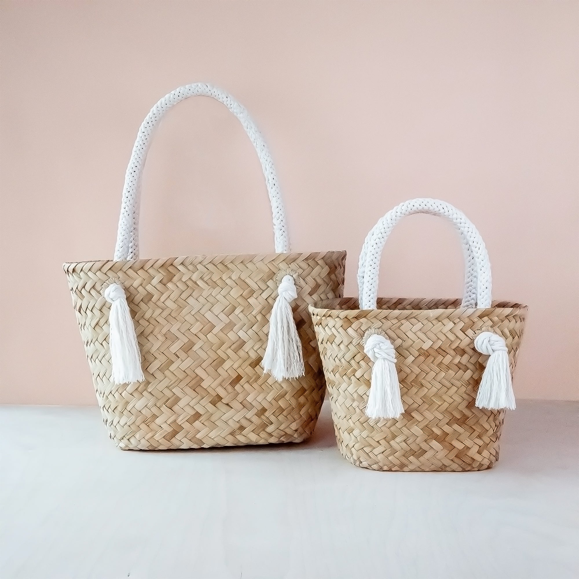 Handbags - Oat Classic Market Tote with Braided Handles - Modern Woven Totes | LIKHA - LIKHÂ
