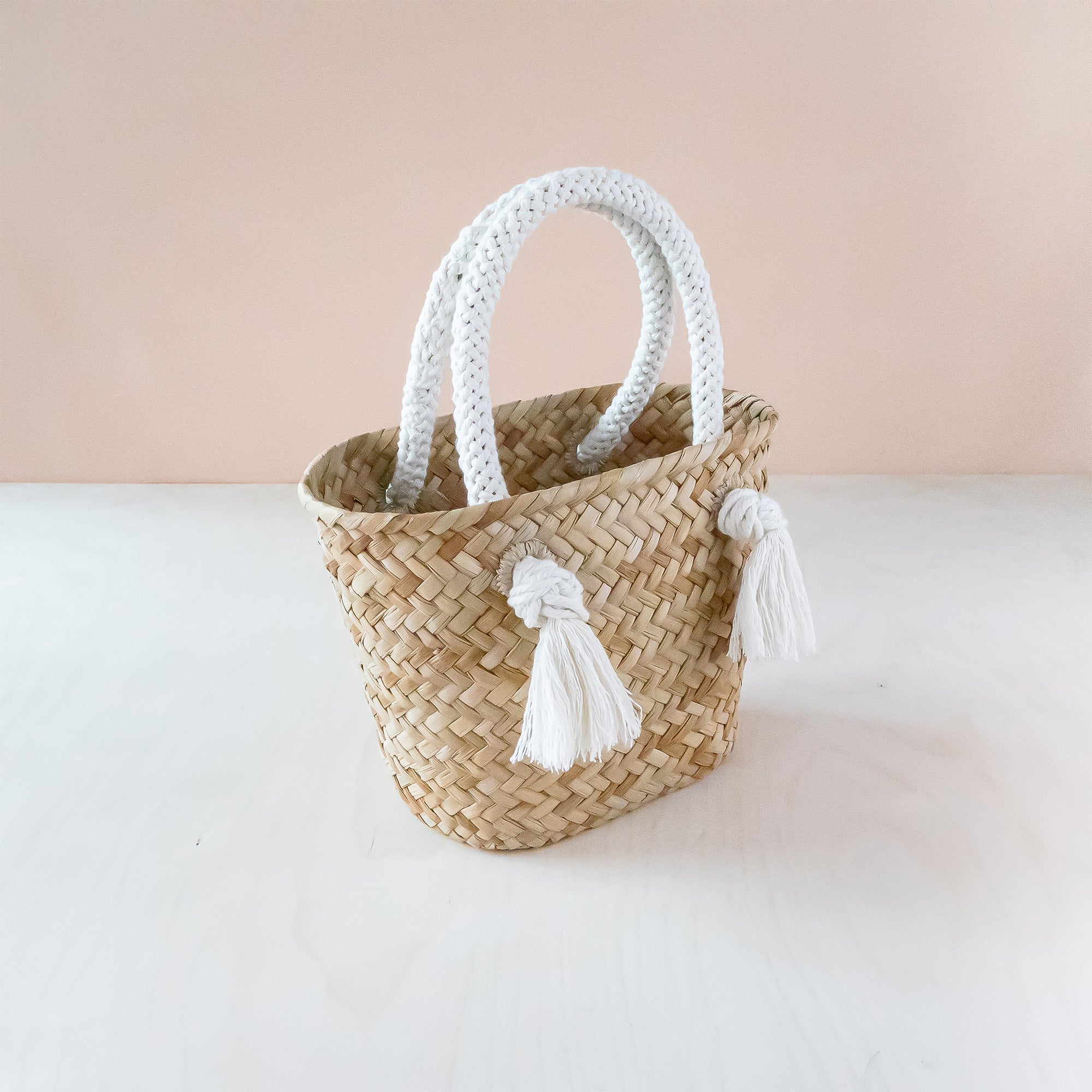 Soraya Blue Straw Basket Bag | SERPUI