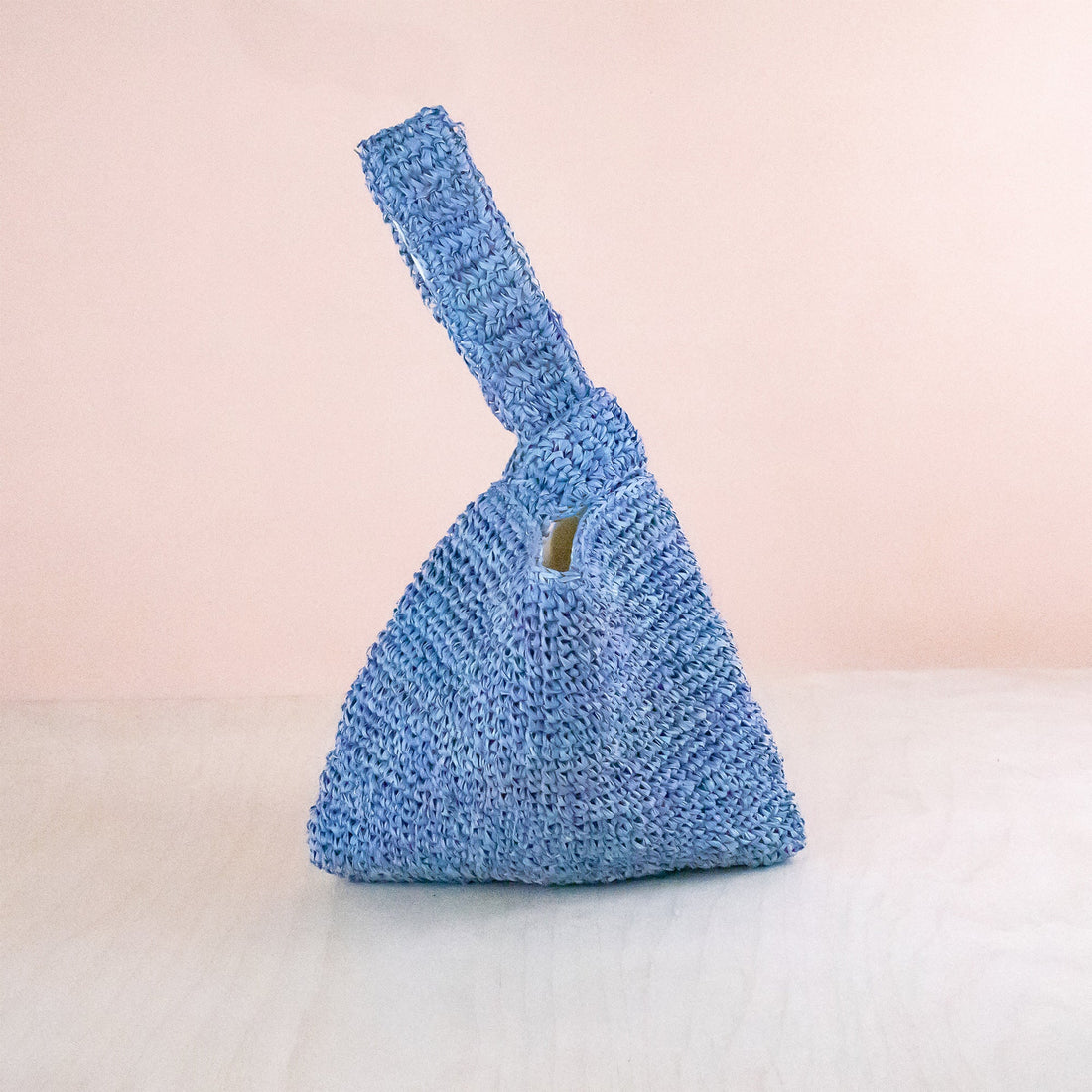 Handbags - Powder Blue Japanese Knot Bag - Raffia Purse | LIKHA - LIKHÂ