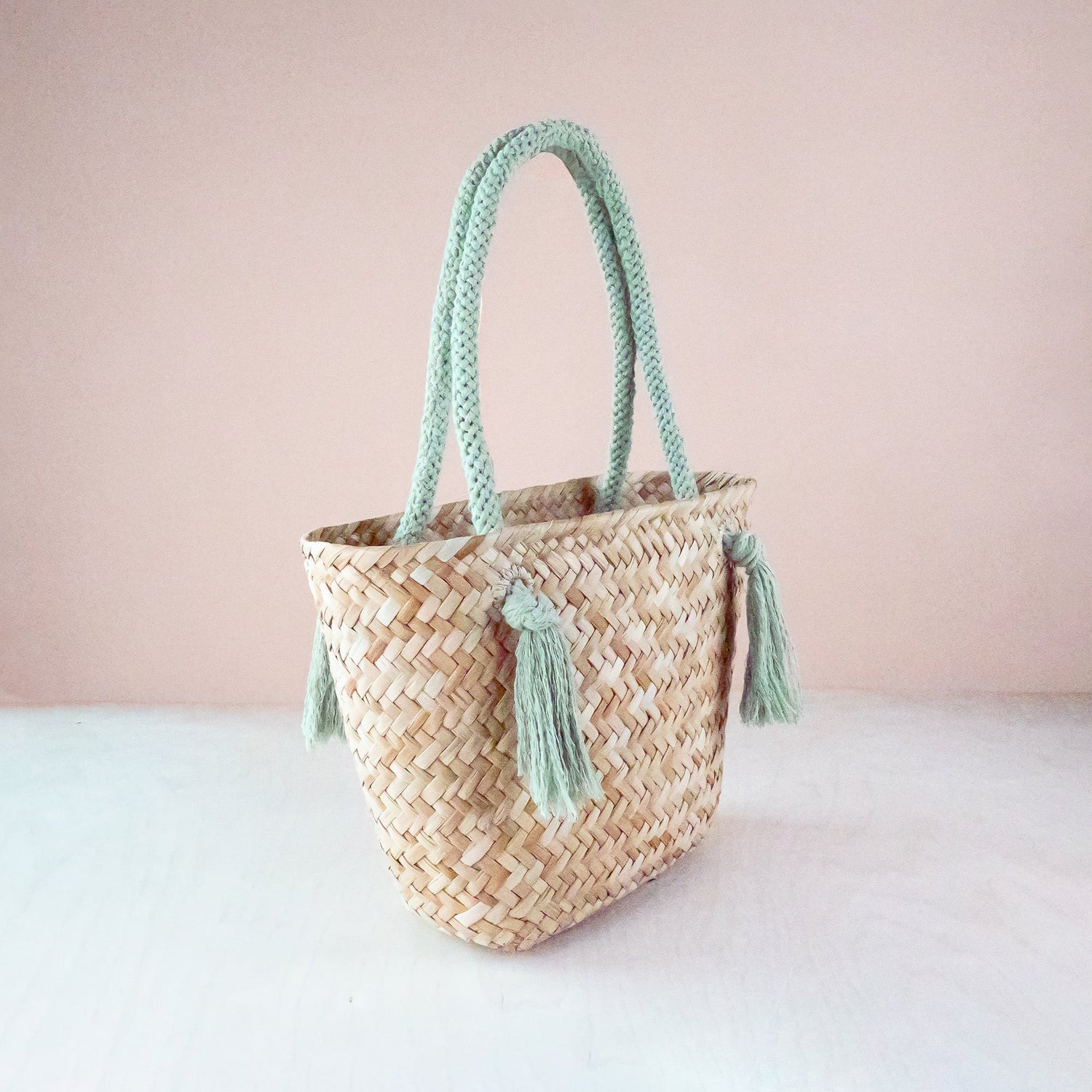 Handbags - Sage Seagrass Tote Bag with Wrapped Handles - Market Tote | LIKHA - LIKHÂ