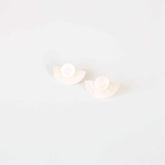 Jewelry - 3-in-1 Pearl White Circle and Halfmoon Geometric Studs - Mother of Pearl Earrings | LIKHÂ - LIKHÂ