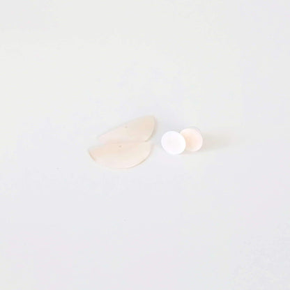 Jewelry - 3-in-1 Pearl White Circle and Halfmoon Geometric Studs - Mother of Pearl Earrings | LIKHÂ - LIKHÂ
