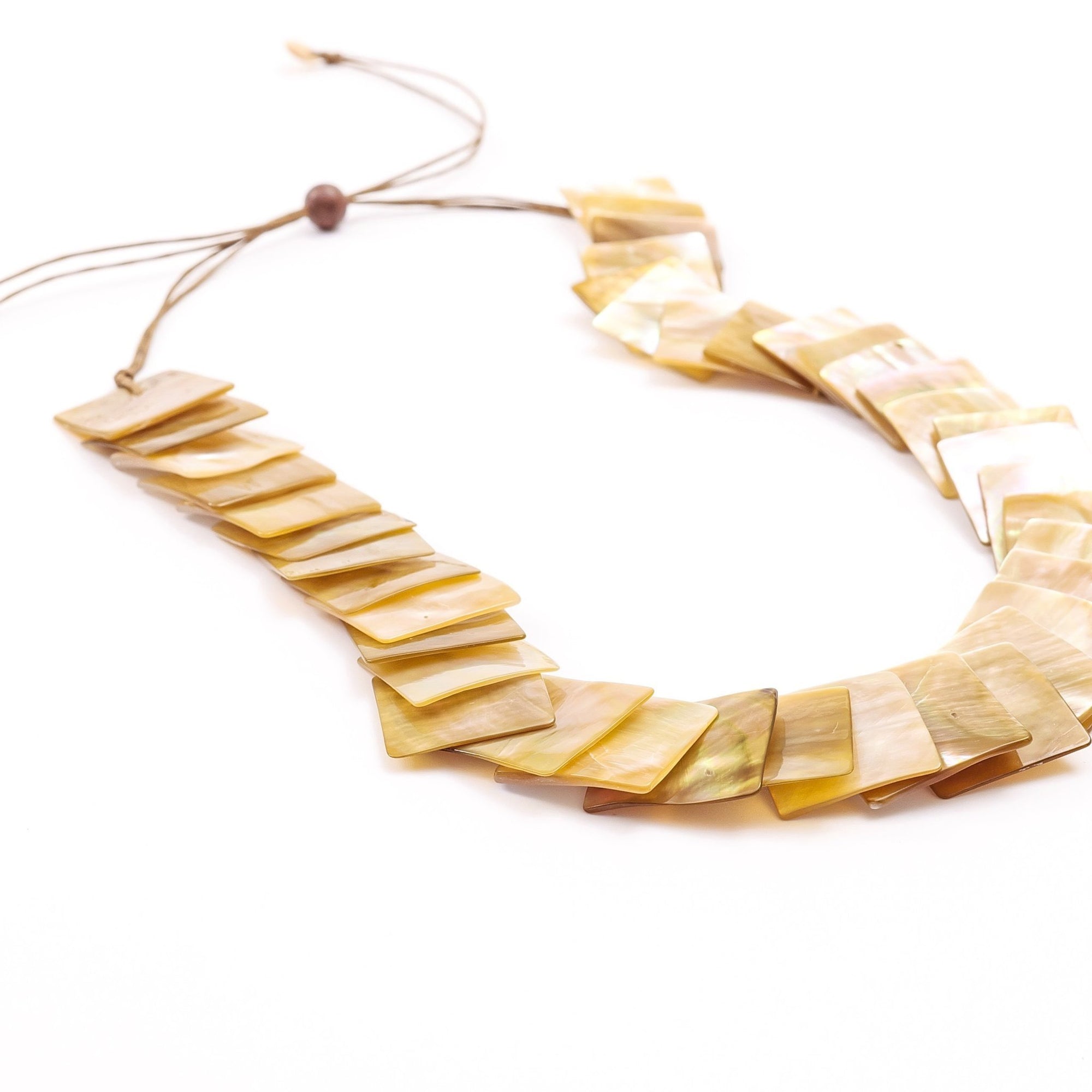 Jewelry - Mother of Pearl Long Necklace - Nude Brown | LIKHÂ - LIKHÂ
