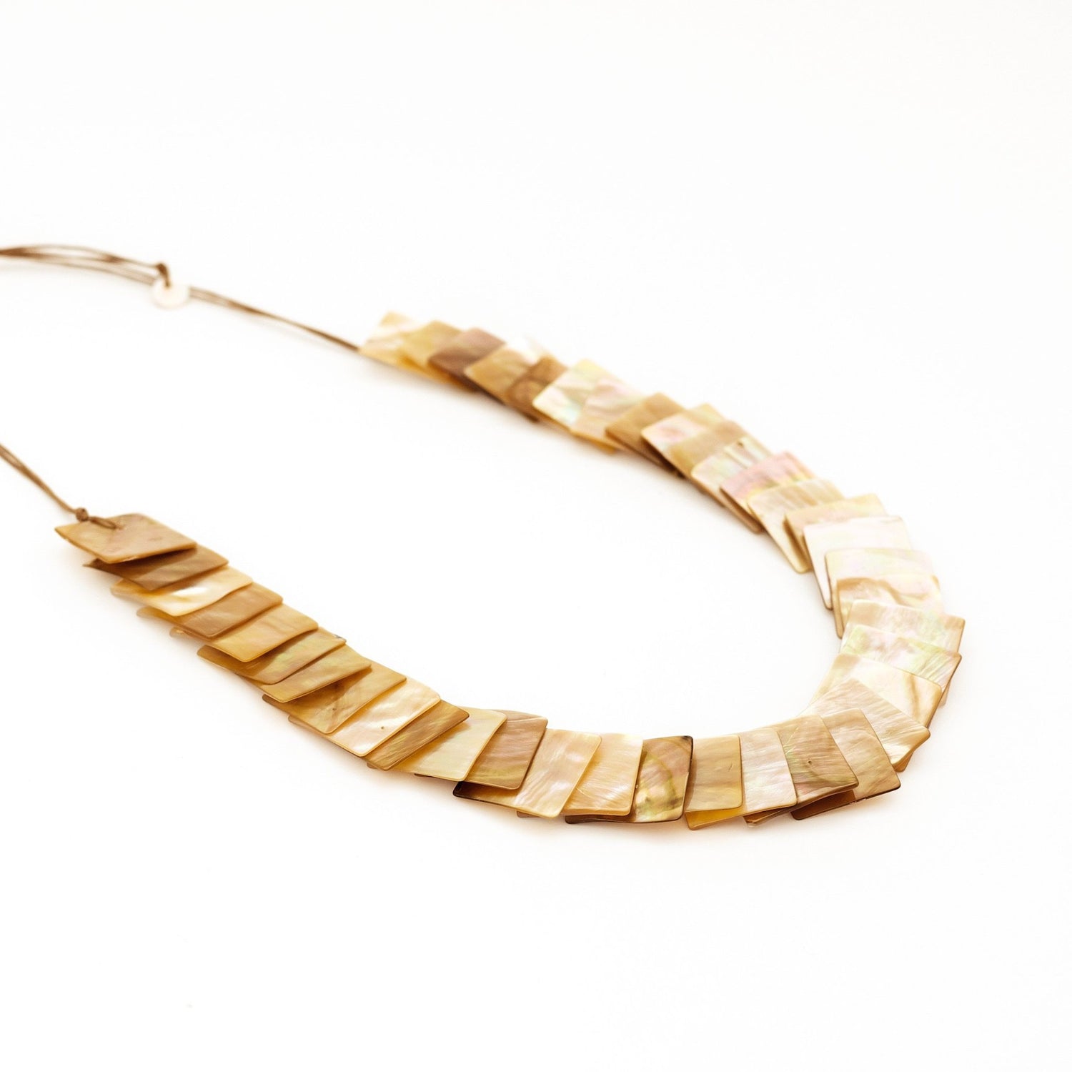 Jewelry - Mother of Pearl Long Necklace - Nude Brown | LIKHÂ - LIKHÂ